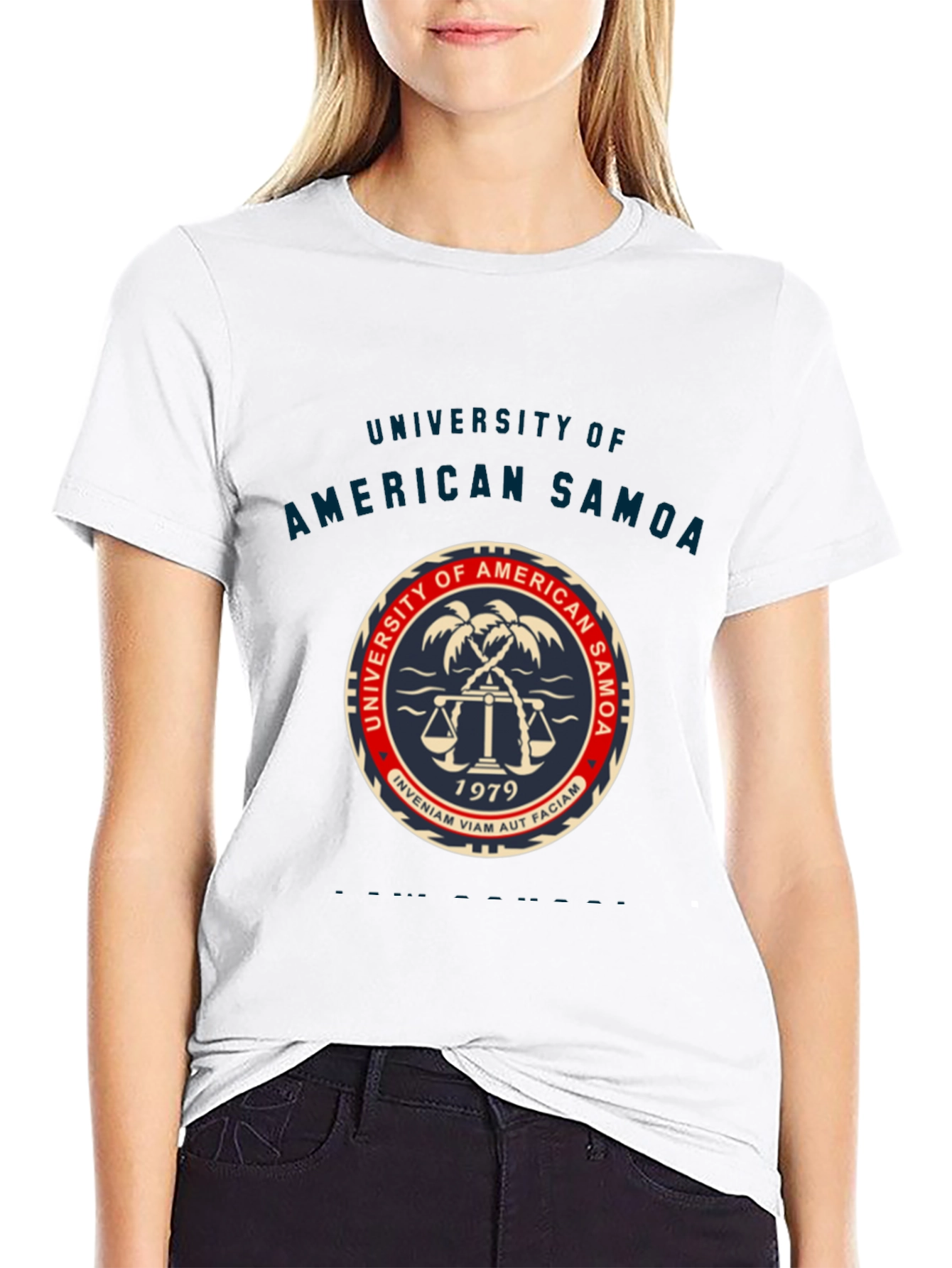 Black University of American Samoa Novelty T-Shirt view 9