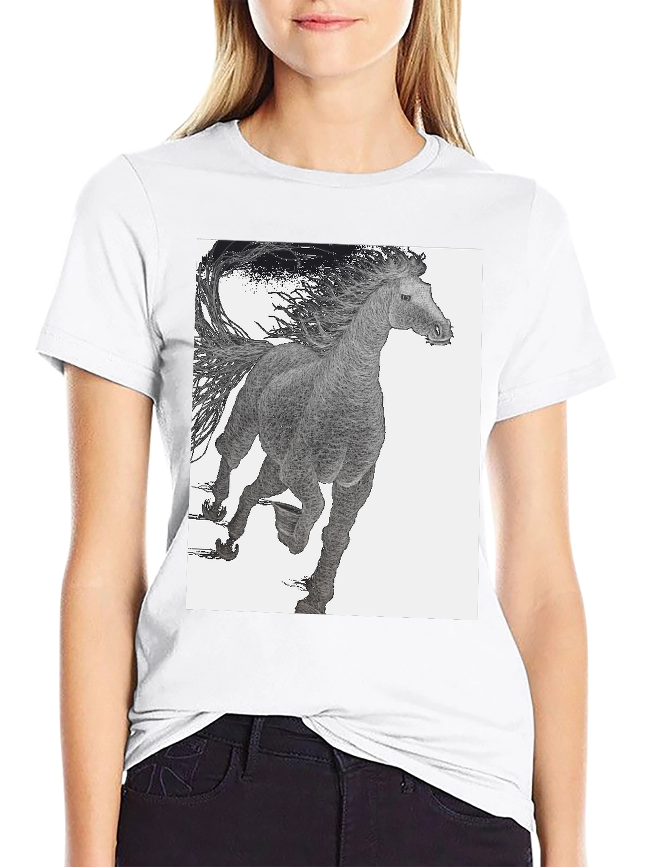 Black Black Horse Graphic Tee view 9