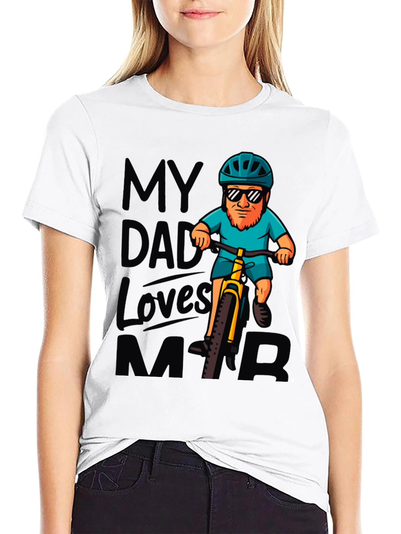 Black My Dad Loves MTB T-Shirt view 9