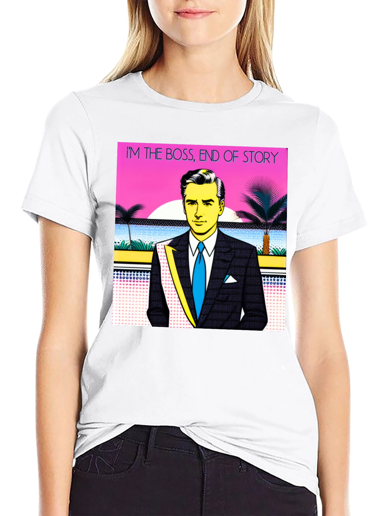 Black I'm The Boss Men's Graphic T-Shirt view 9