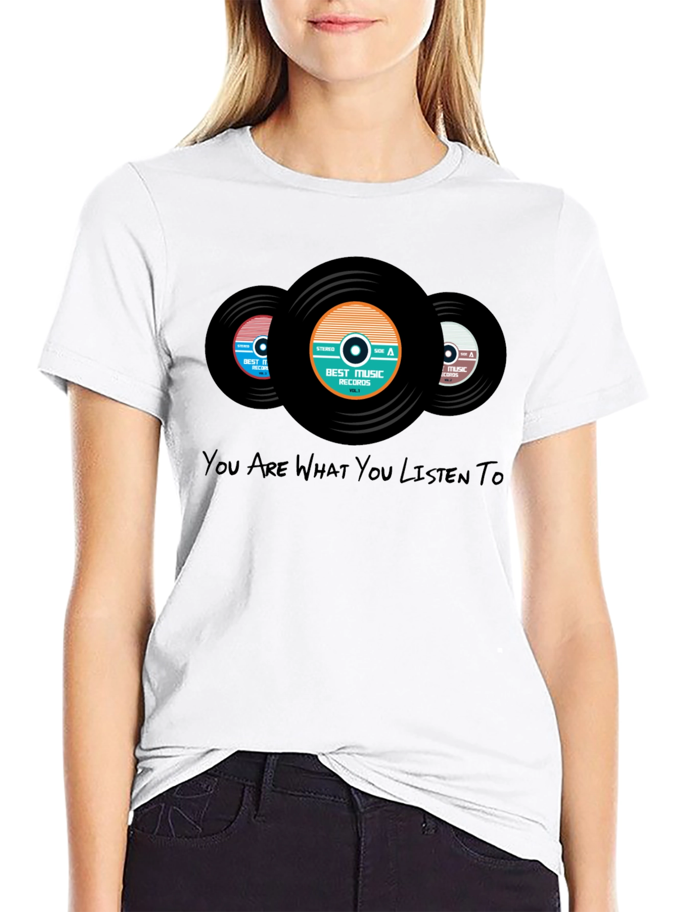 Black Vinyl Record Graphic Tee - Music Lover T-Shirt view 9