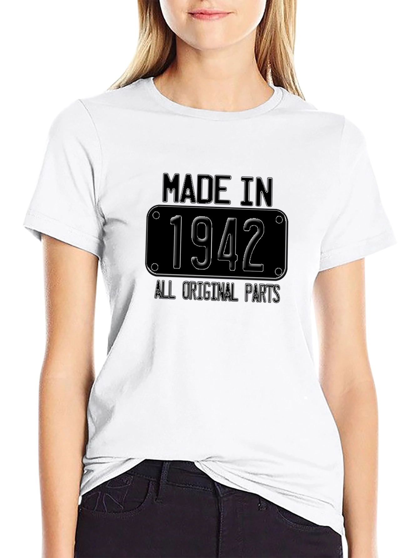 Black Made in 1942 All Original Parts T-Shirt view 9