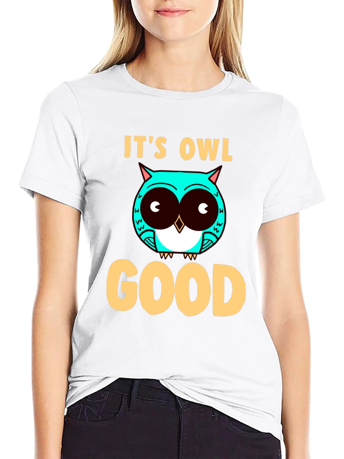Black It's Owl Good Graphic Tee - Mens Black T-Shirt view 9