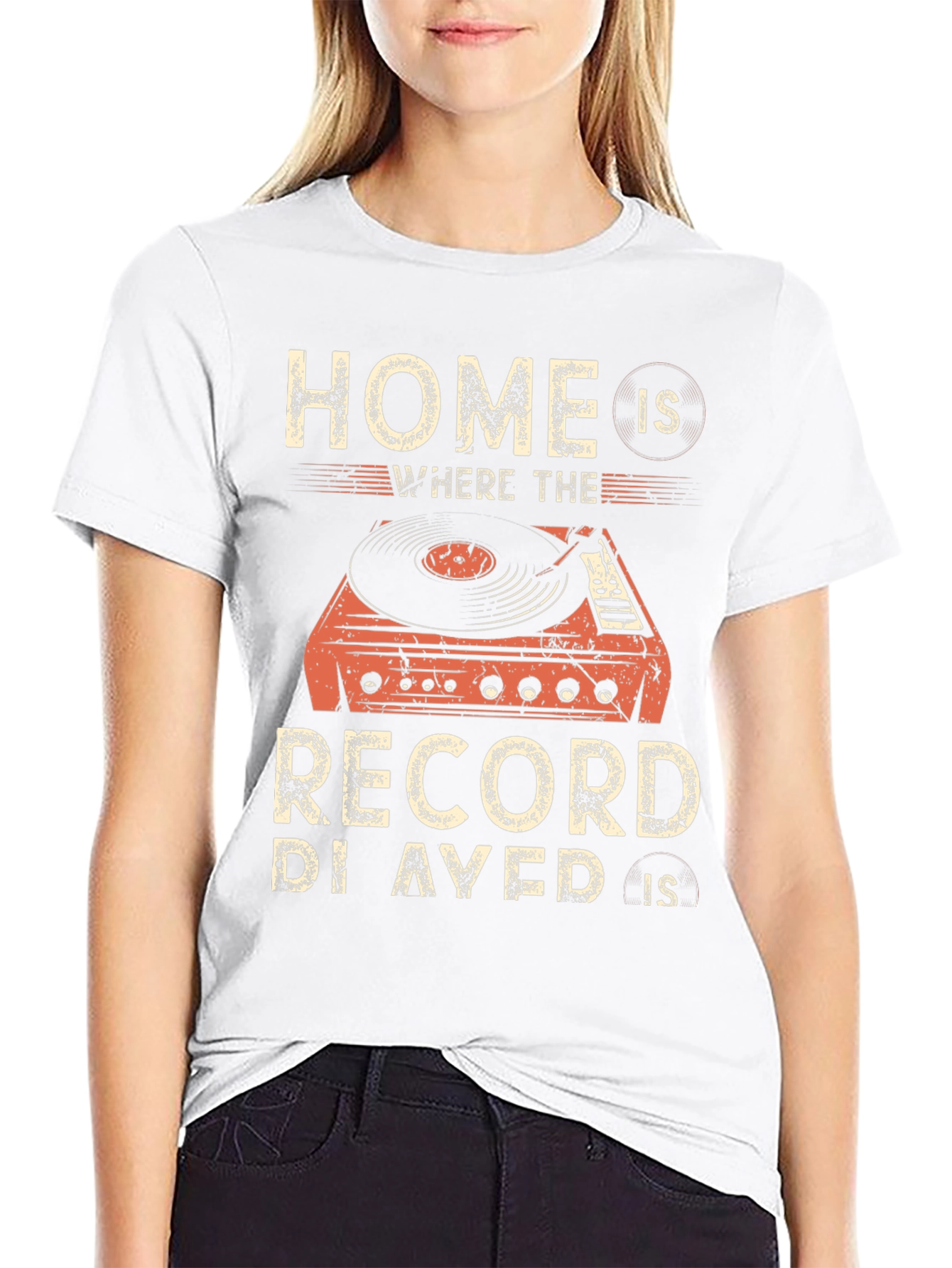 Black Home is Where the Record is Played T-Shirt view 9