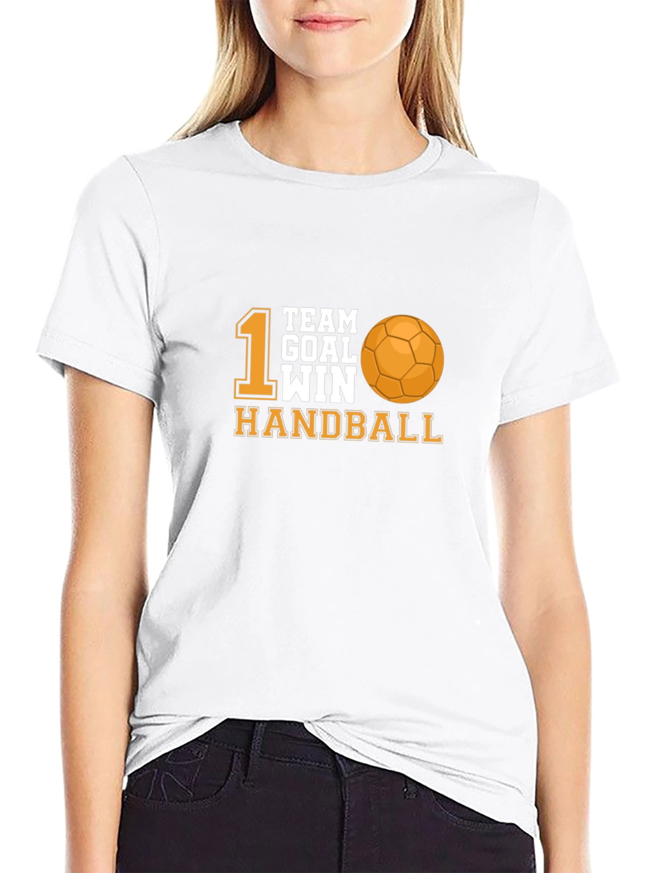 Black Handball Team Goal Win Black T-Shirt view 9