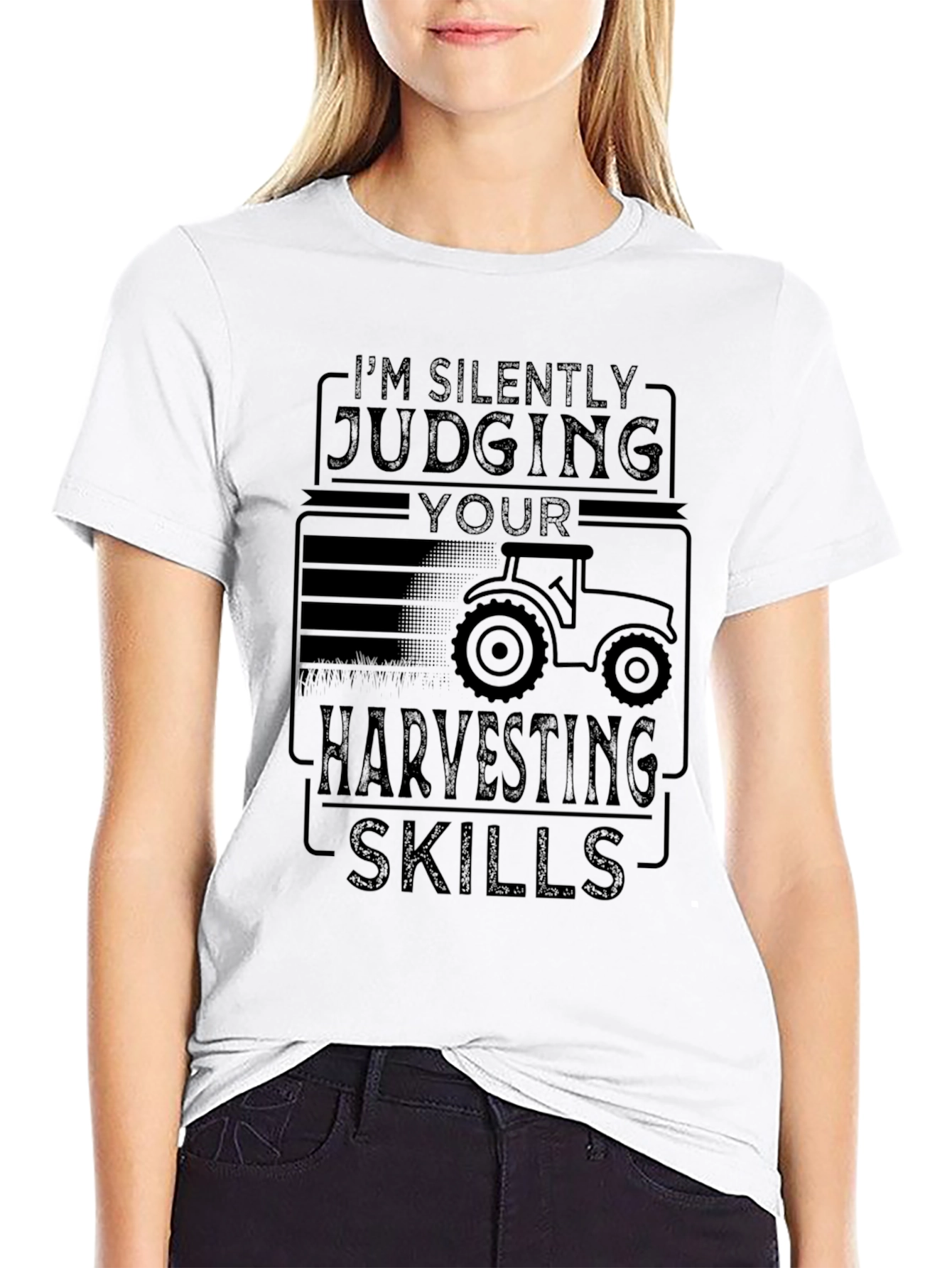 Black Silently Judging Harvesting Skills T-Shirt - Black view 9