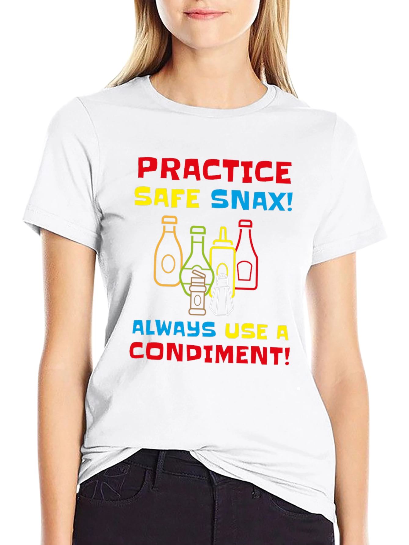 Black Practice Safe Snax Condiment T-Shirt view 9