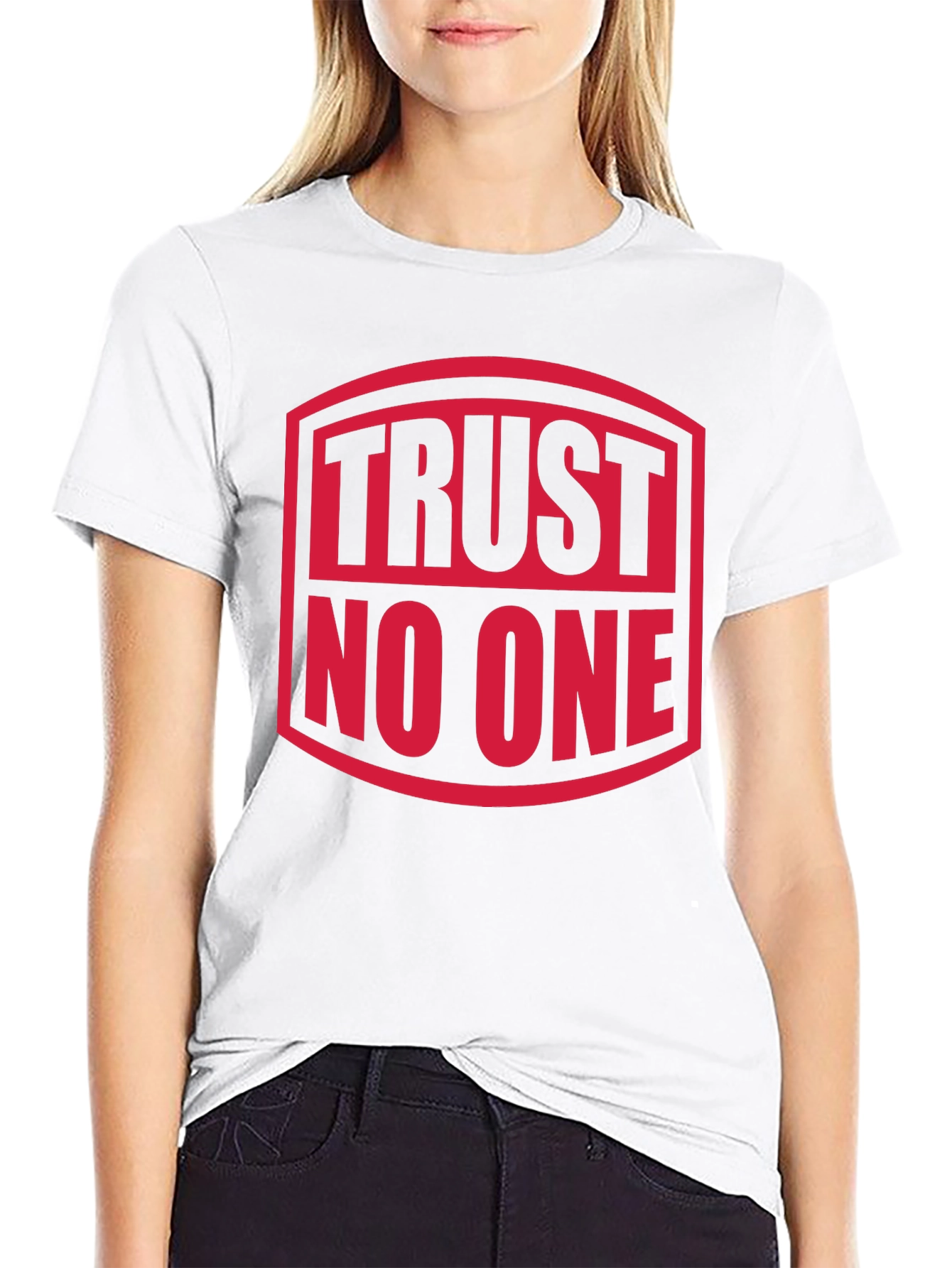 Black Trust No One Graphic Tee - Black view 9