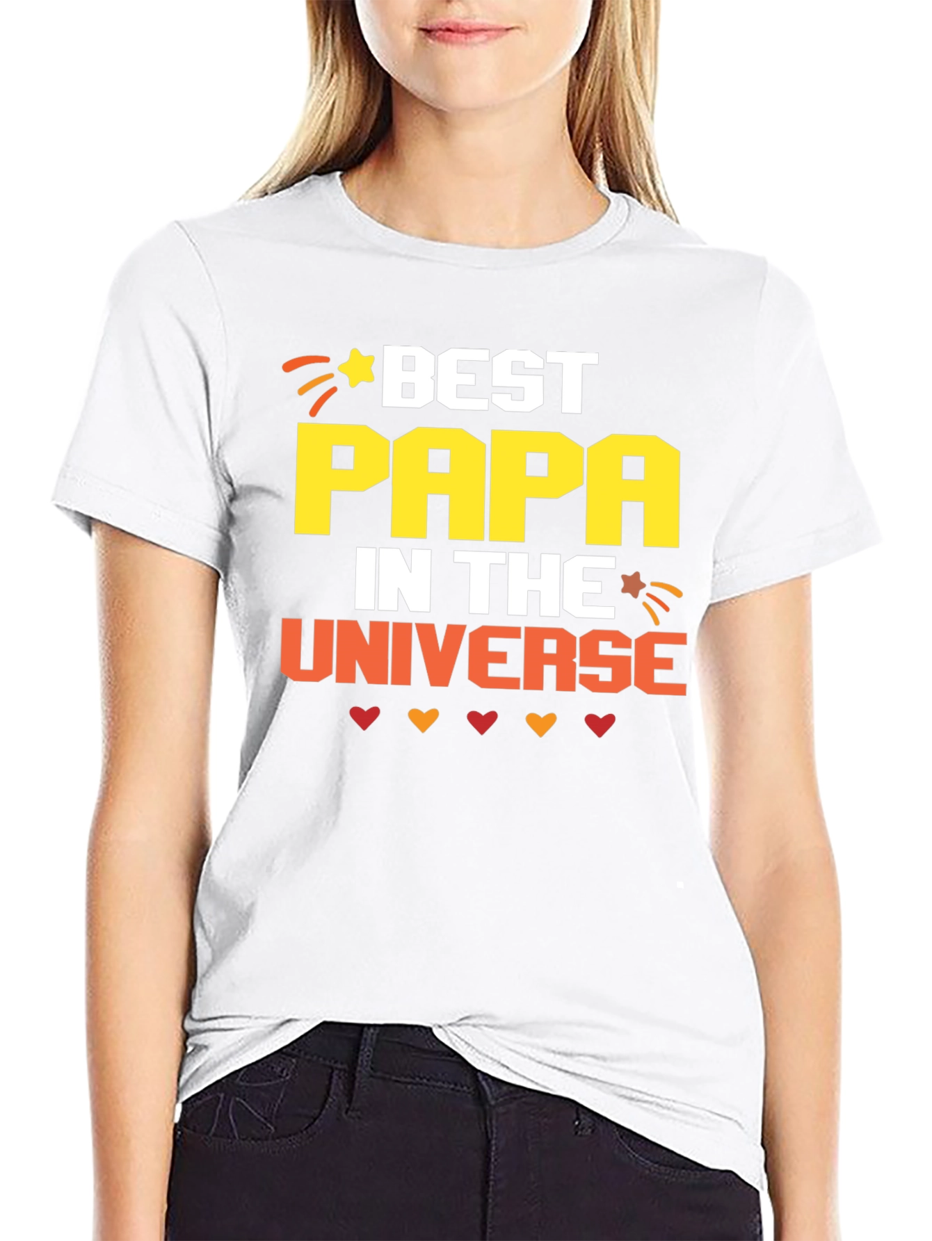 Black Best Papa in the Universe Graphic Tee view 9