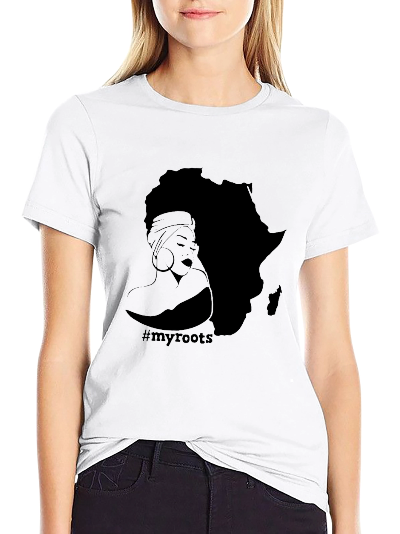 Black Afro Roots Graphic T-Shirt - Black view 9