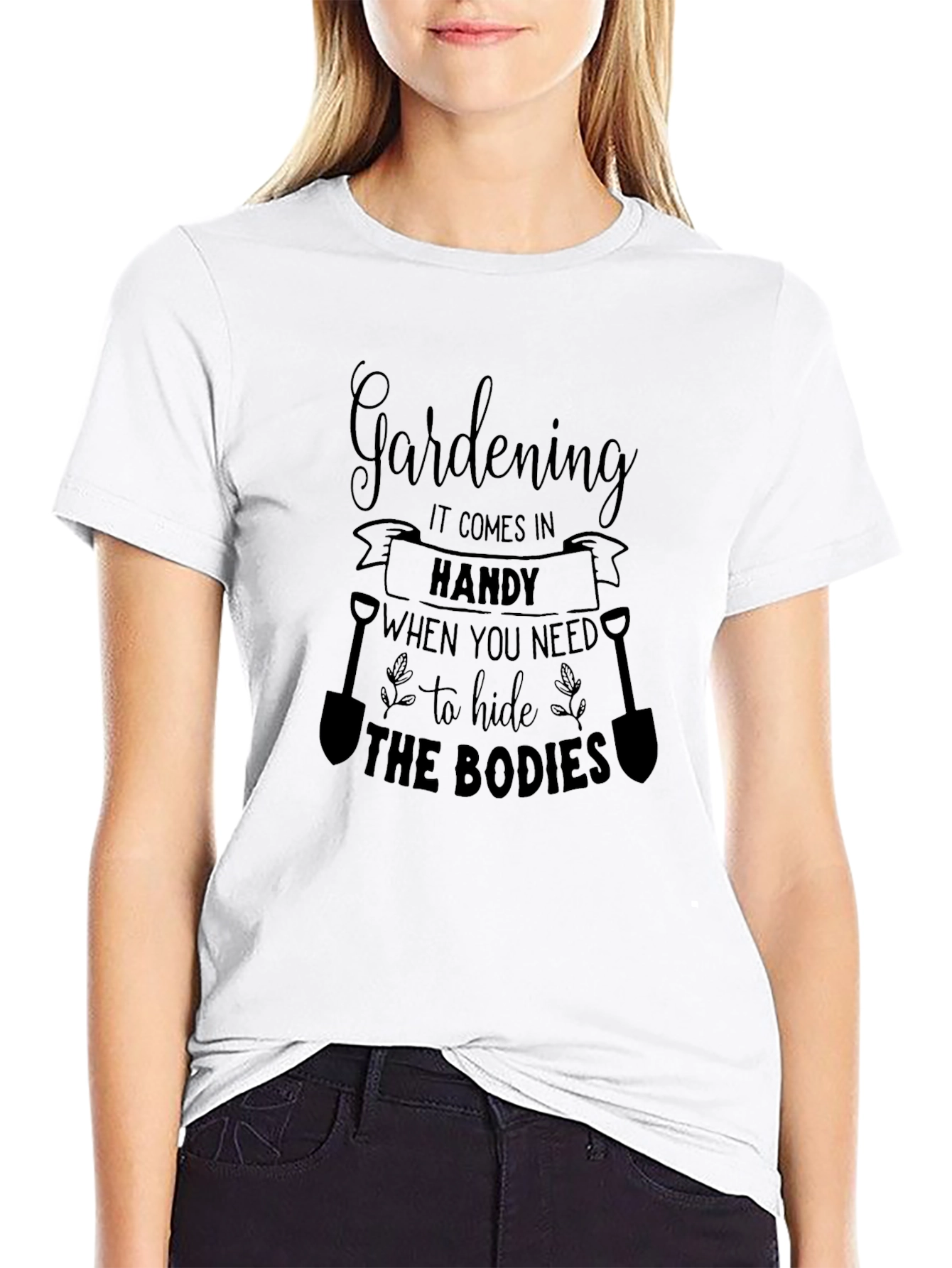 Black Gardening Hide the Bodies Graphic T-Shirt view 9
