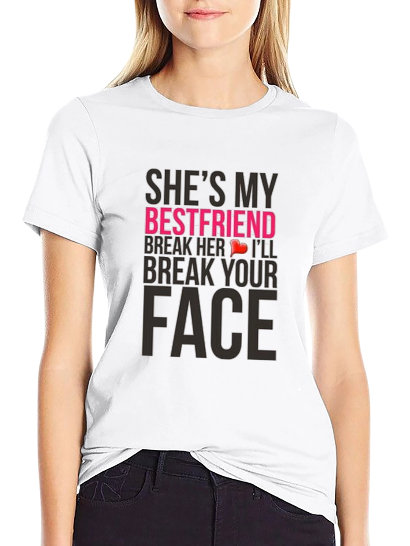 Black Humorous "She's My Bestfriend" Graphic Tee view 9