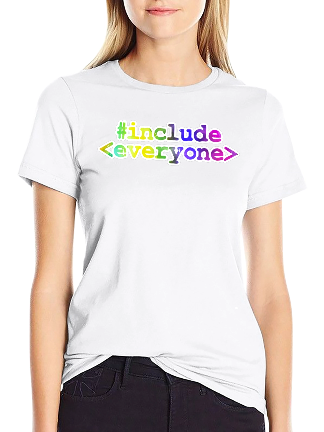 Black #include Everyone T-Shirt - Black Tee view 9