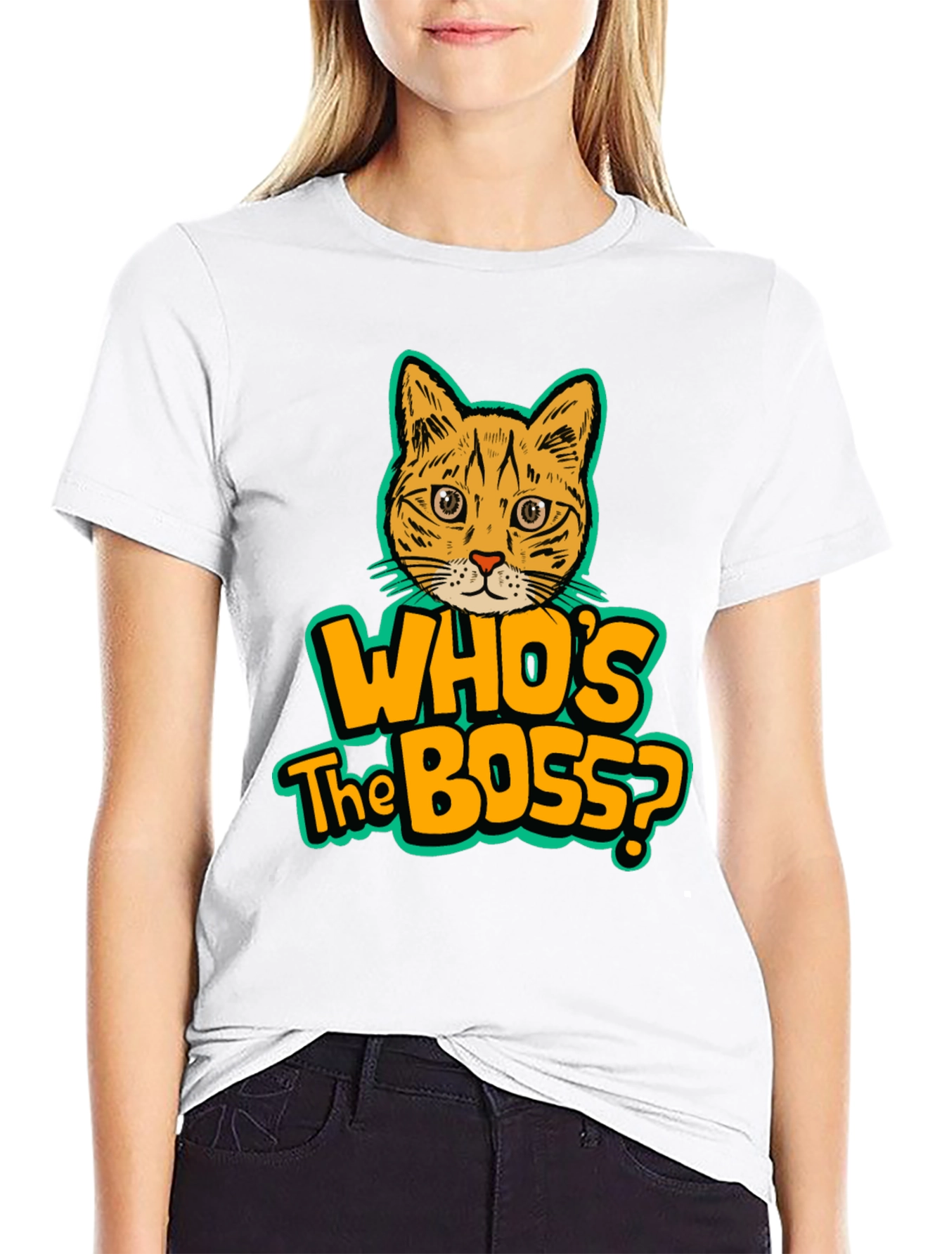 Black Who's the Boss Cat Graphic Tee view 9