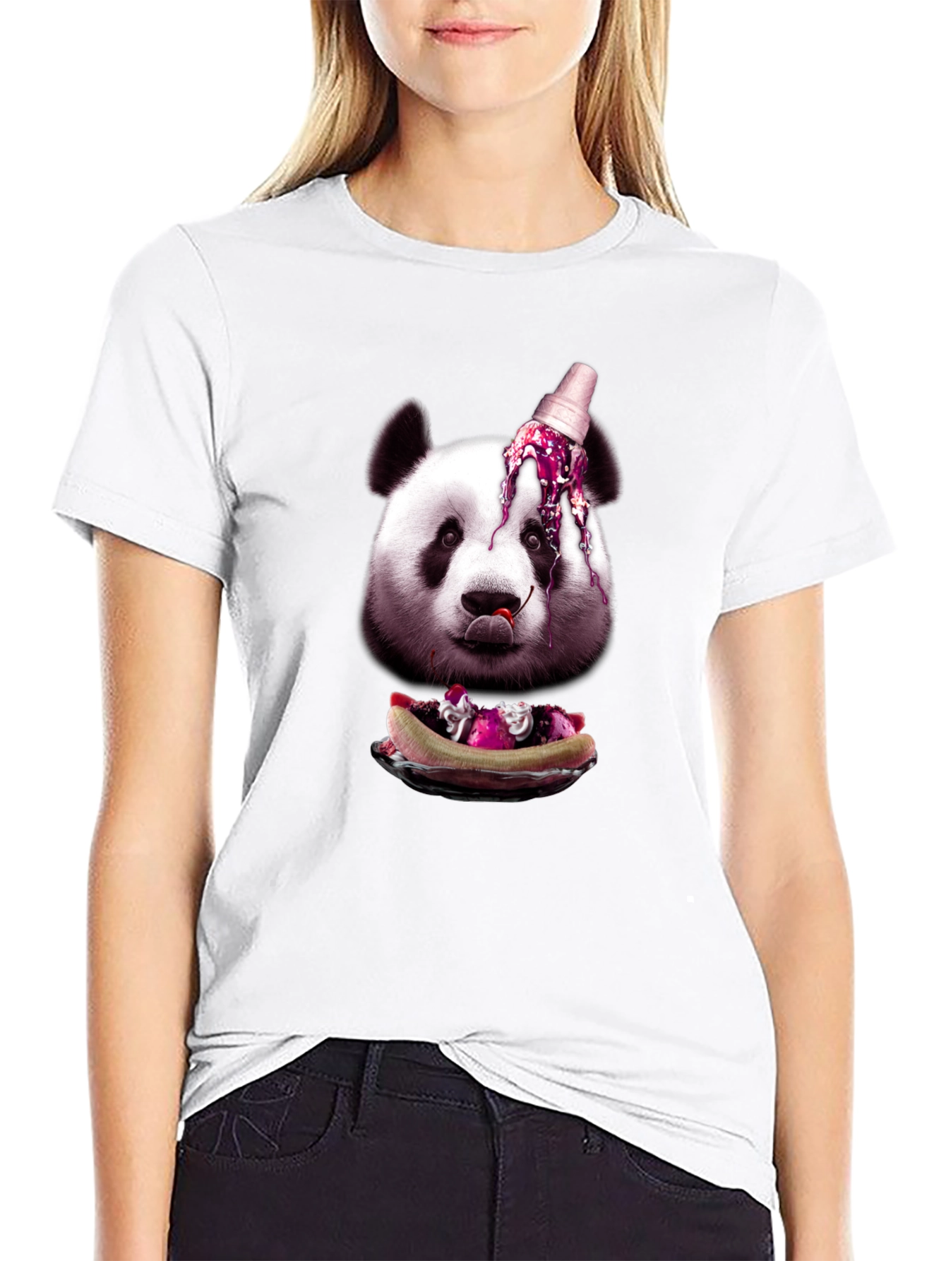 Black Panda Ice Cream Graphic Tee view 9