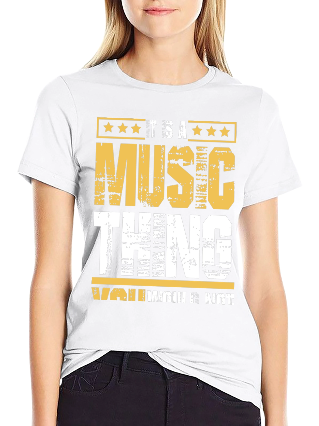 Black It's A Music Thing T-Shirt view 9