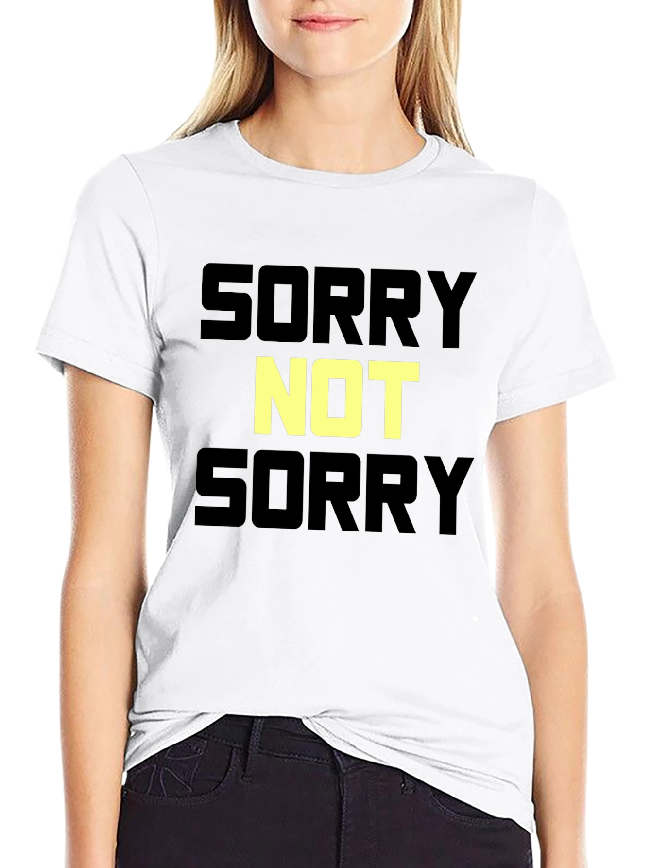 Black Sorry Not Sorry Graphic T-Shirt - Bold Statement Tee view 9
