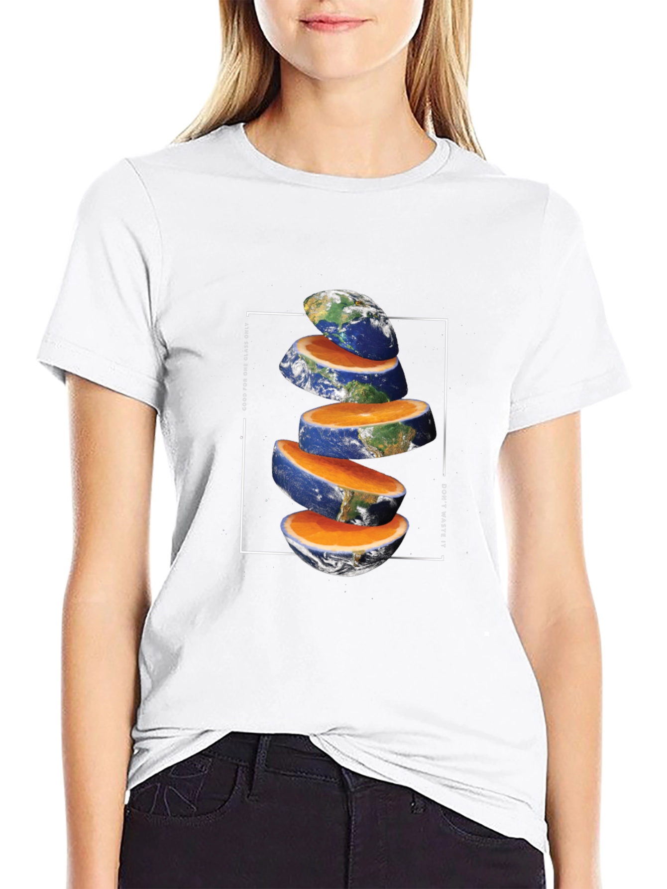 Black Sliced Earth Graphic Tee - Unique Environmental Design view 9