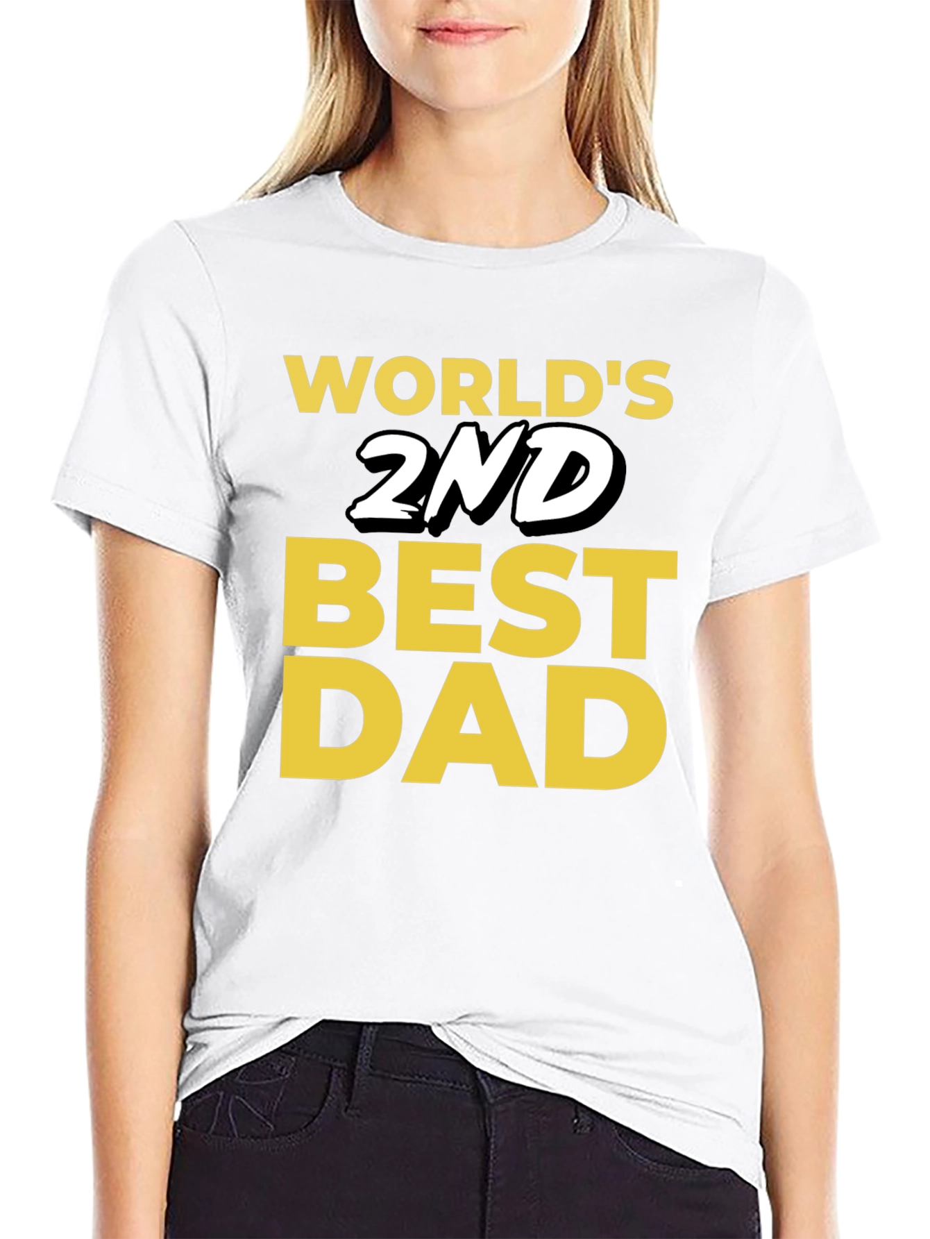 Black World's 2nd Best Dad T-Shirt - Funny Father's Day Gift view 9