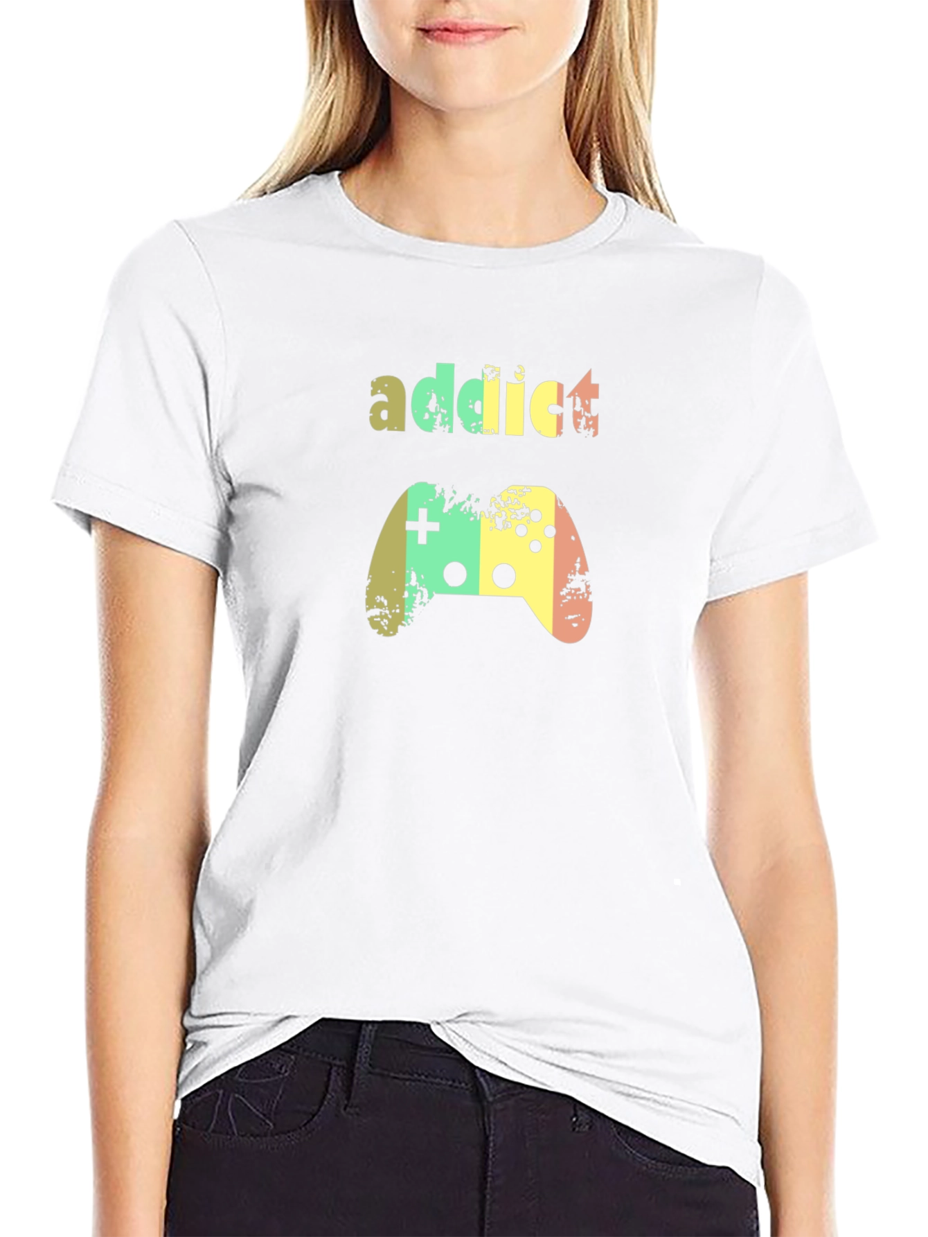 Black Gaming Addict Black T-Shirt view 9