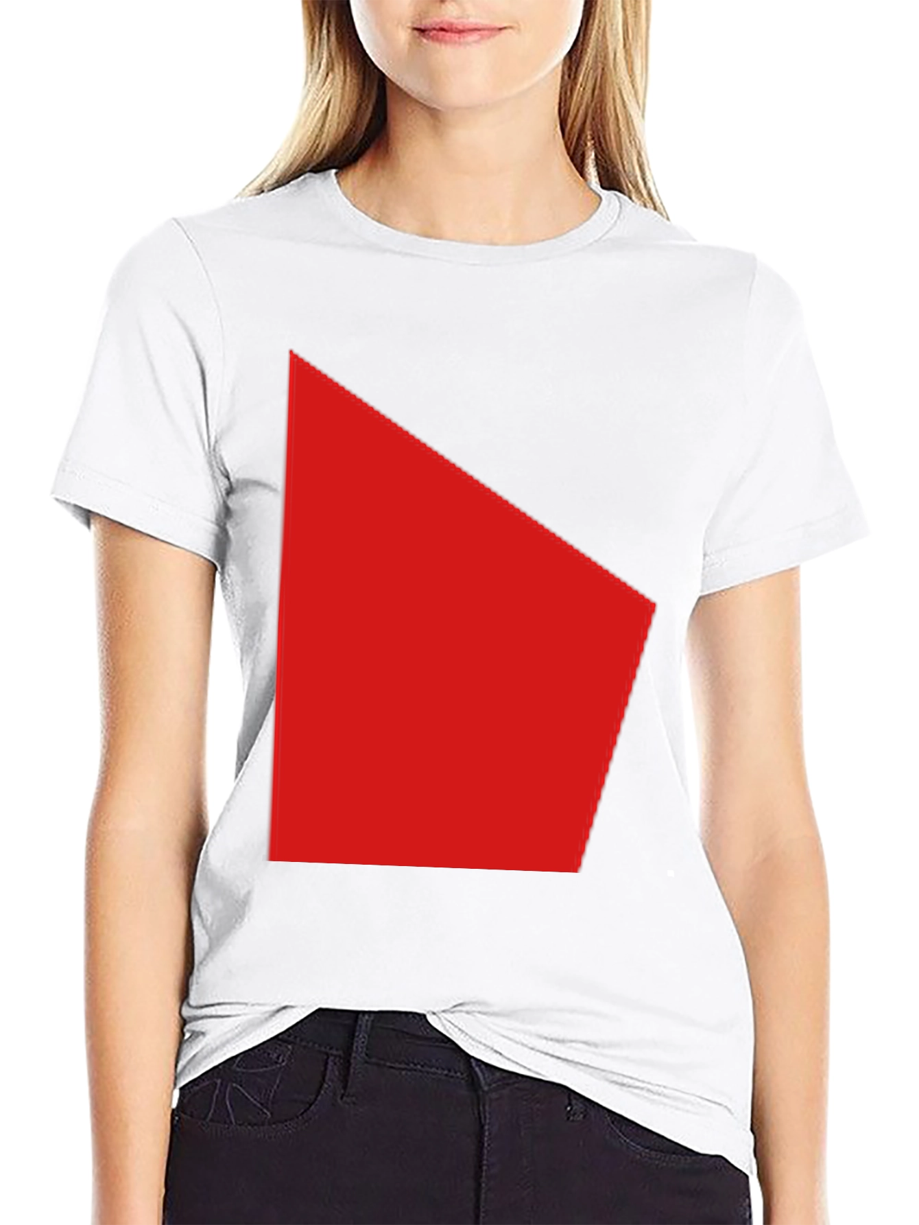 Black Modern Red Graphic Black T-Shirt view 9