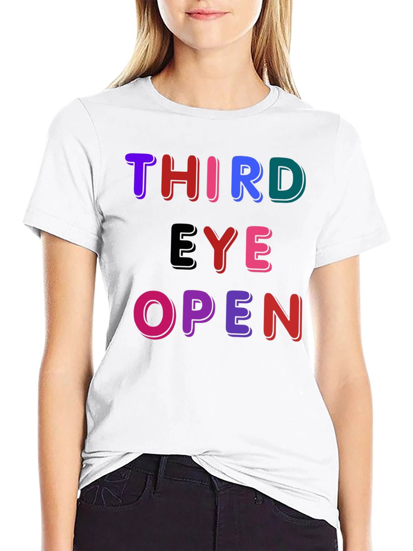 Black Third Eye Open Graphic Tee - Unisex Black T-Shirt view 9