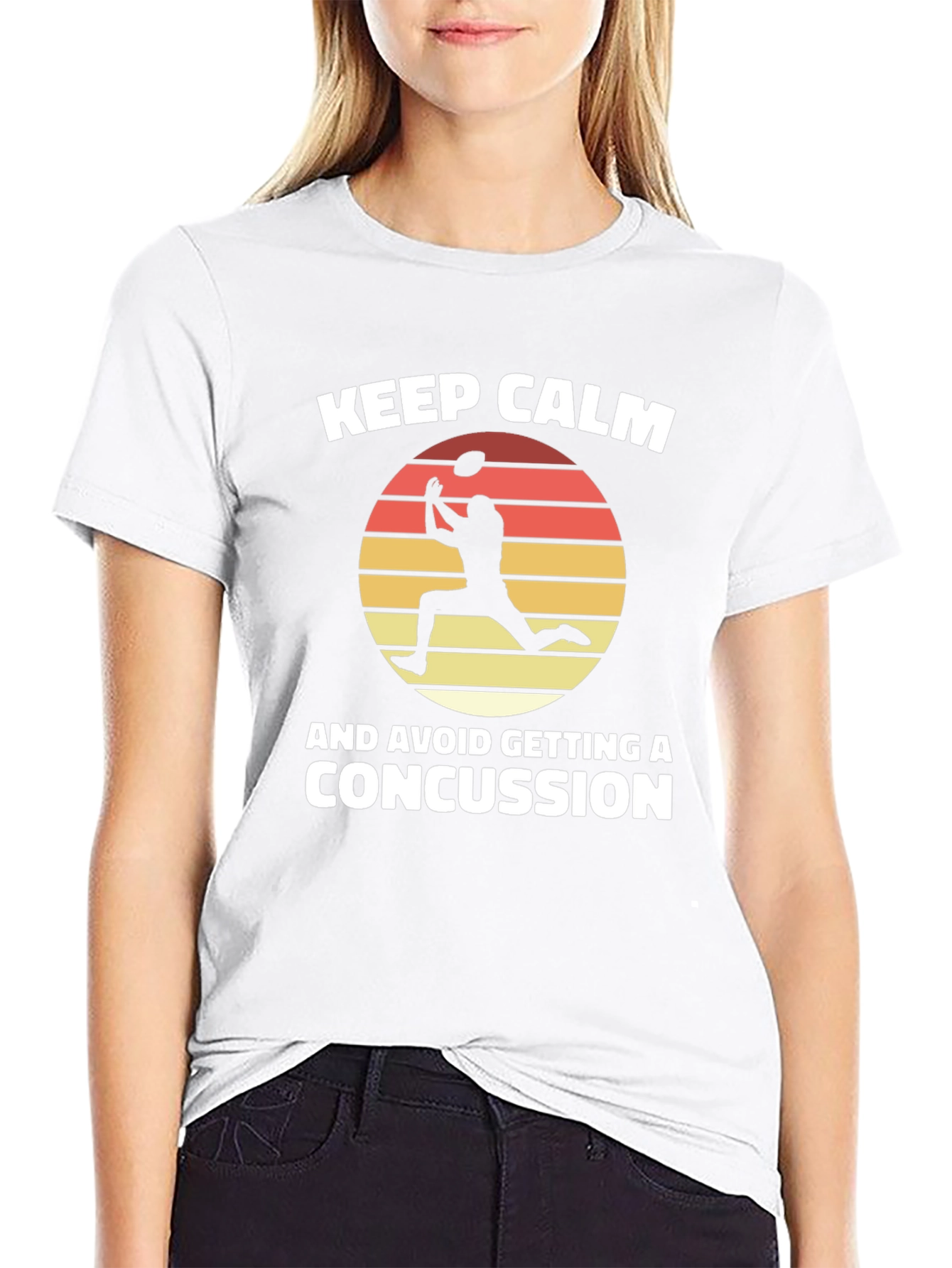 Black Keep Calm Football Black T-Shirt view 9