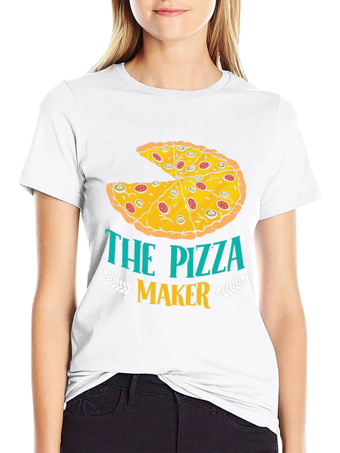 Black The Pizza Maker T-Shirt - Funny Foodie Tee view 9