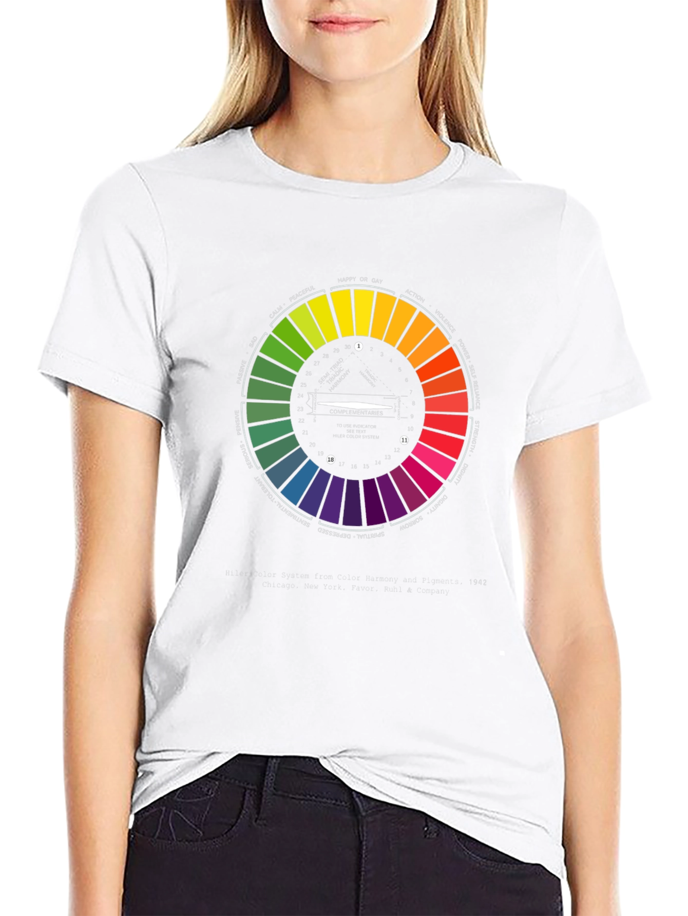 Black Emotional Color Wheel Graphic T-Shirt view 9