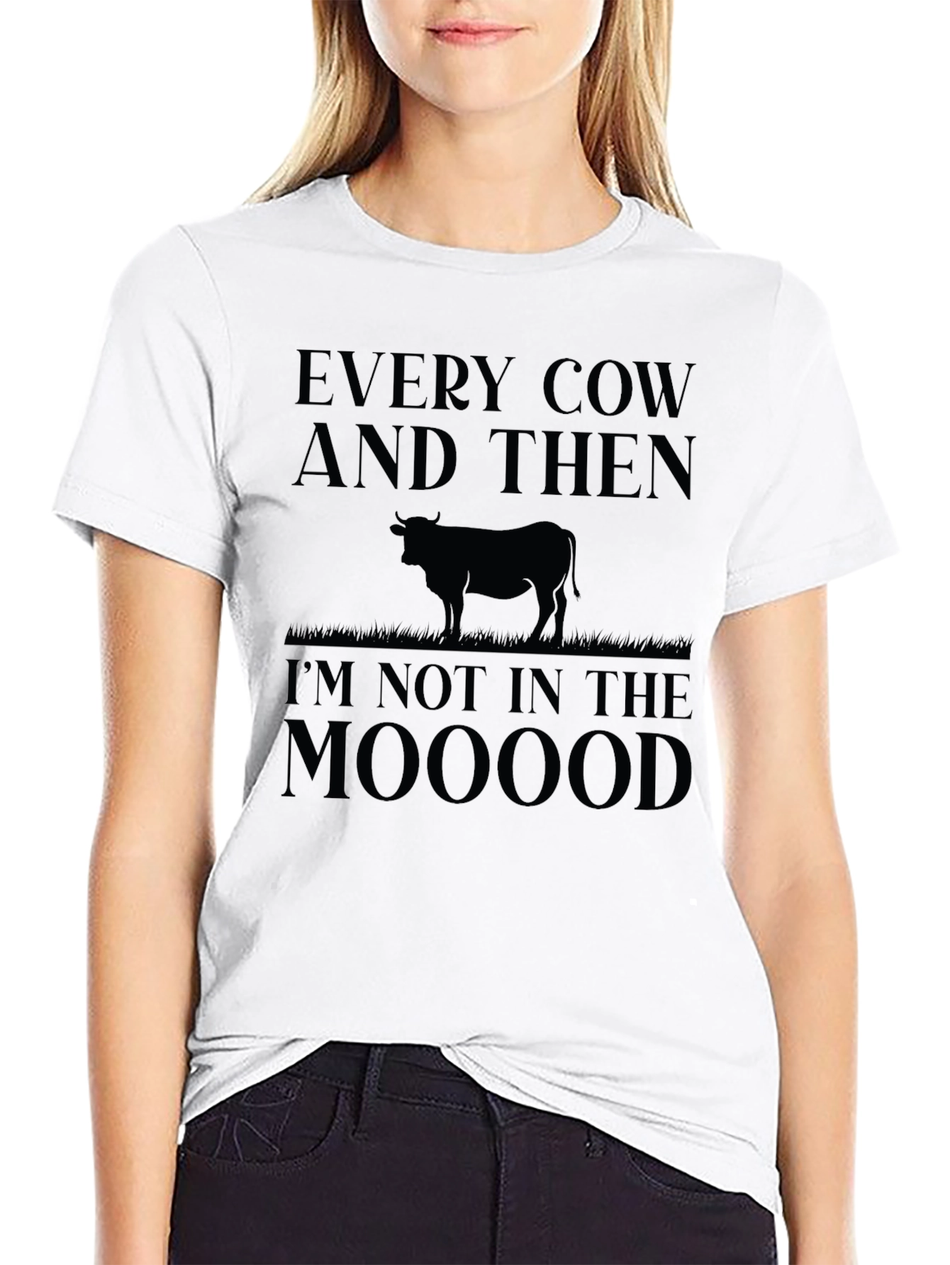 Black Funny Cow Graphic T-Shirt - Every Cow & Then I'm Not In the Mooood view 9