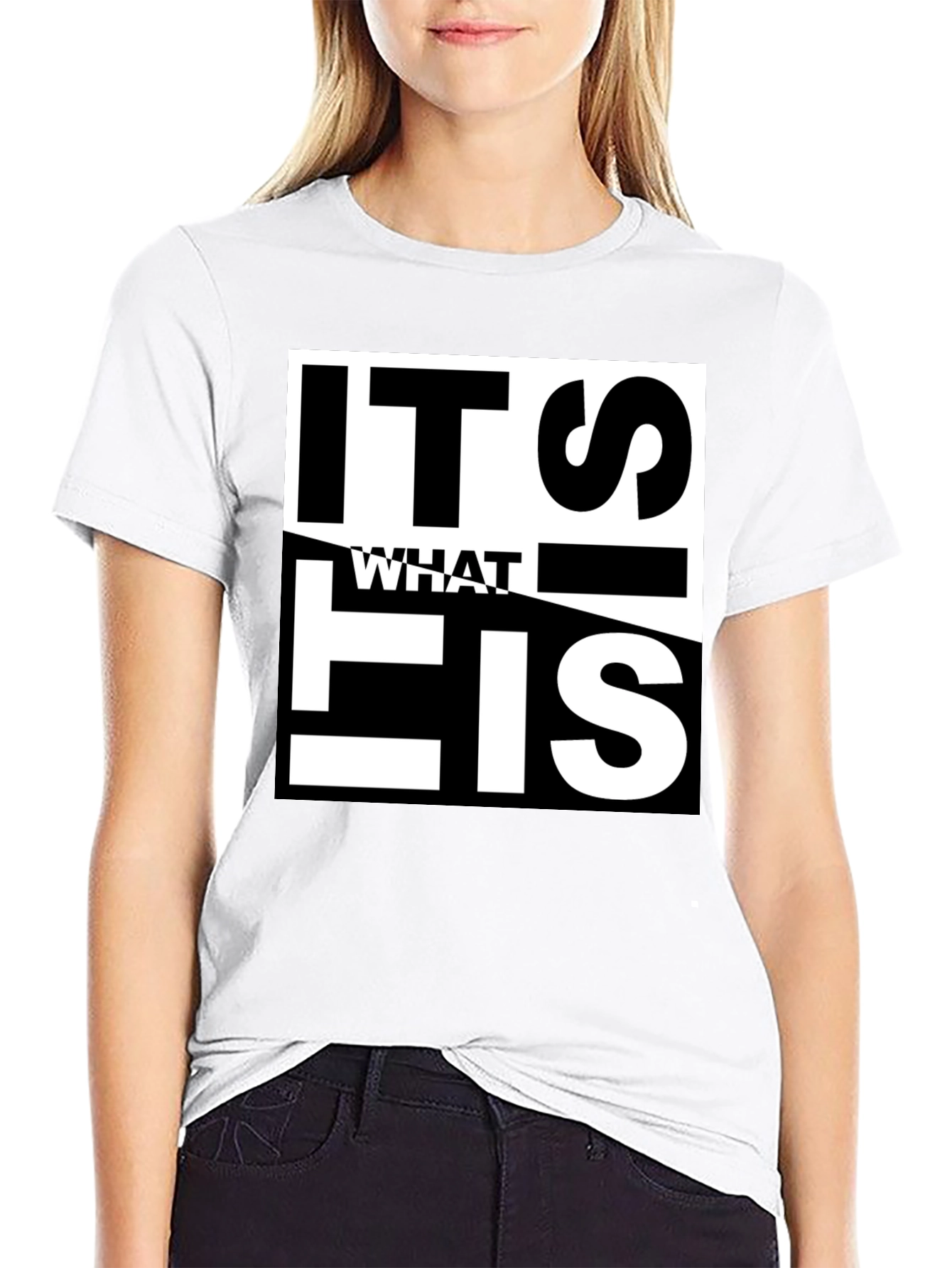 Black It Is What It Is Graphic Tee - Black Cotton Blend view 9
