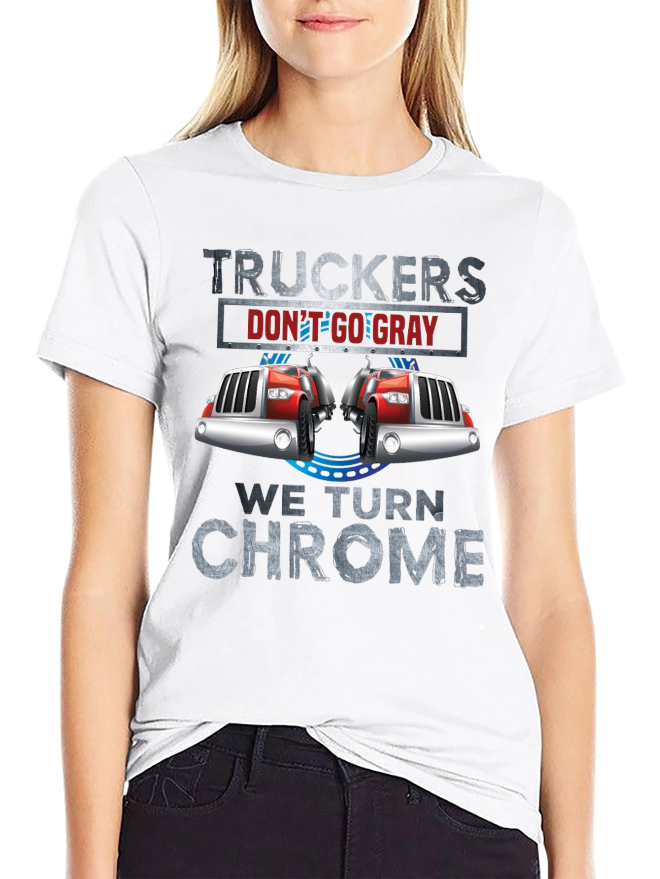 Black Truckers Don't Go Gray T-Shirt view 9
