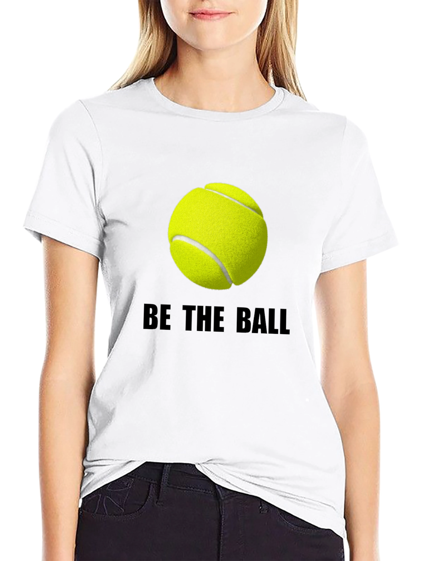 Black Be The Ball Tee: Tennis Graphic T-Shirt view 9
