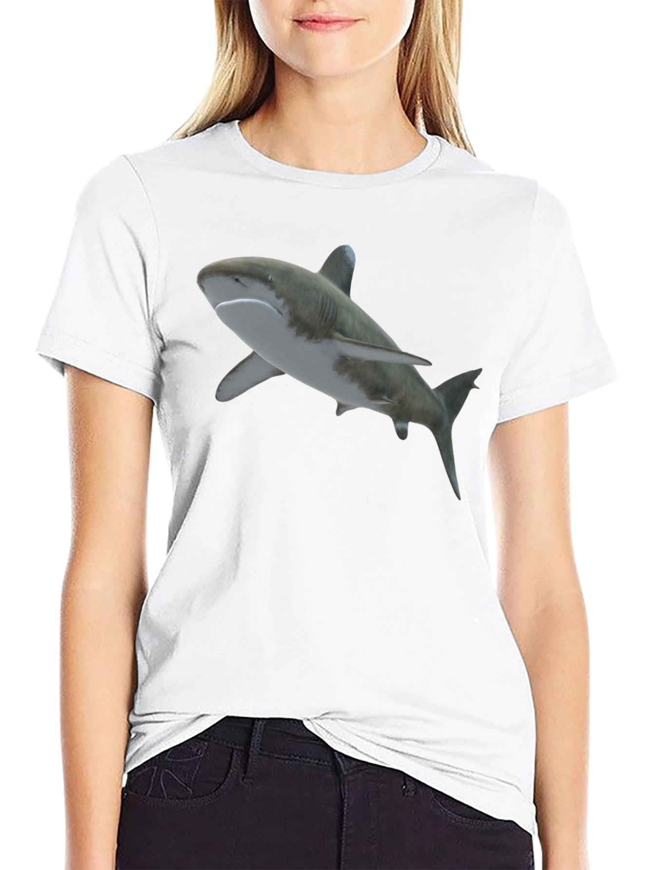 Black Shark Graphic Tee - Men's Black T-Shirt view 9