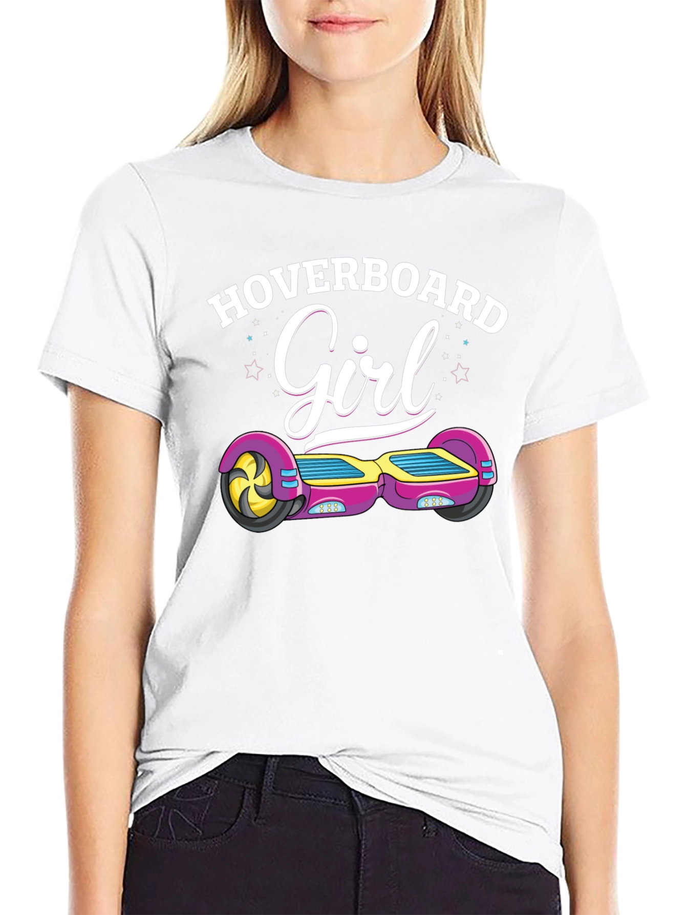 Black Hoverboard Girl T-Shirt view 9