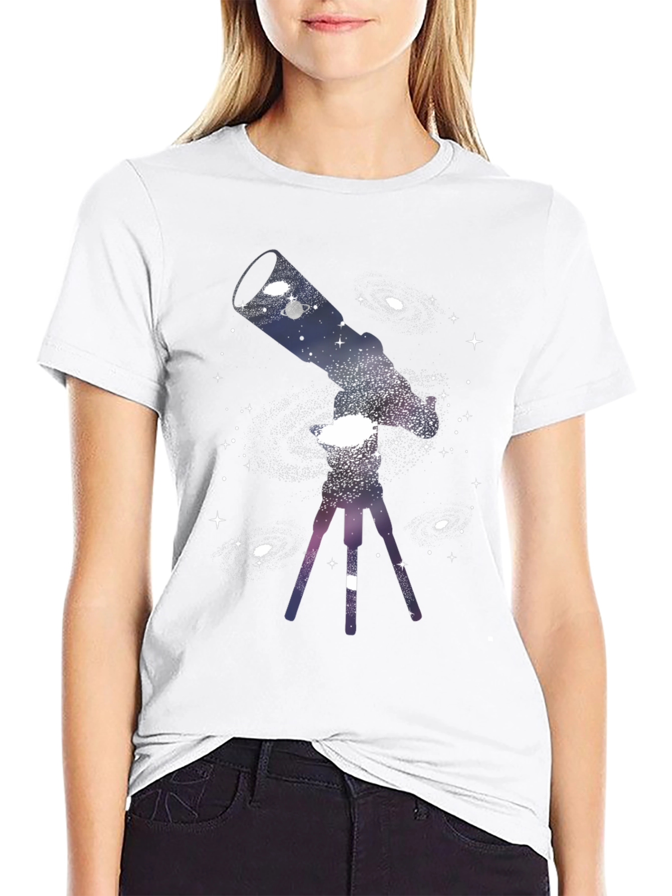 Black Cosmic Telescope Graphic Tee - Black view 9