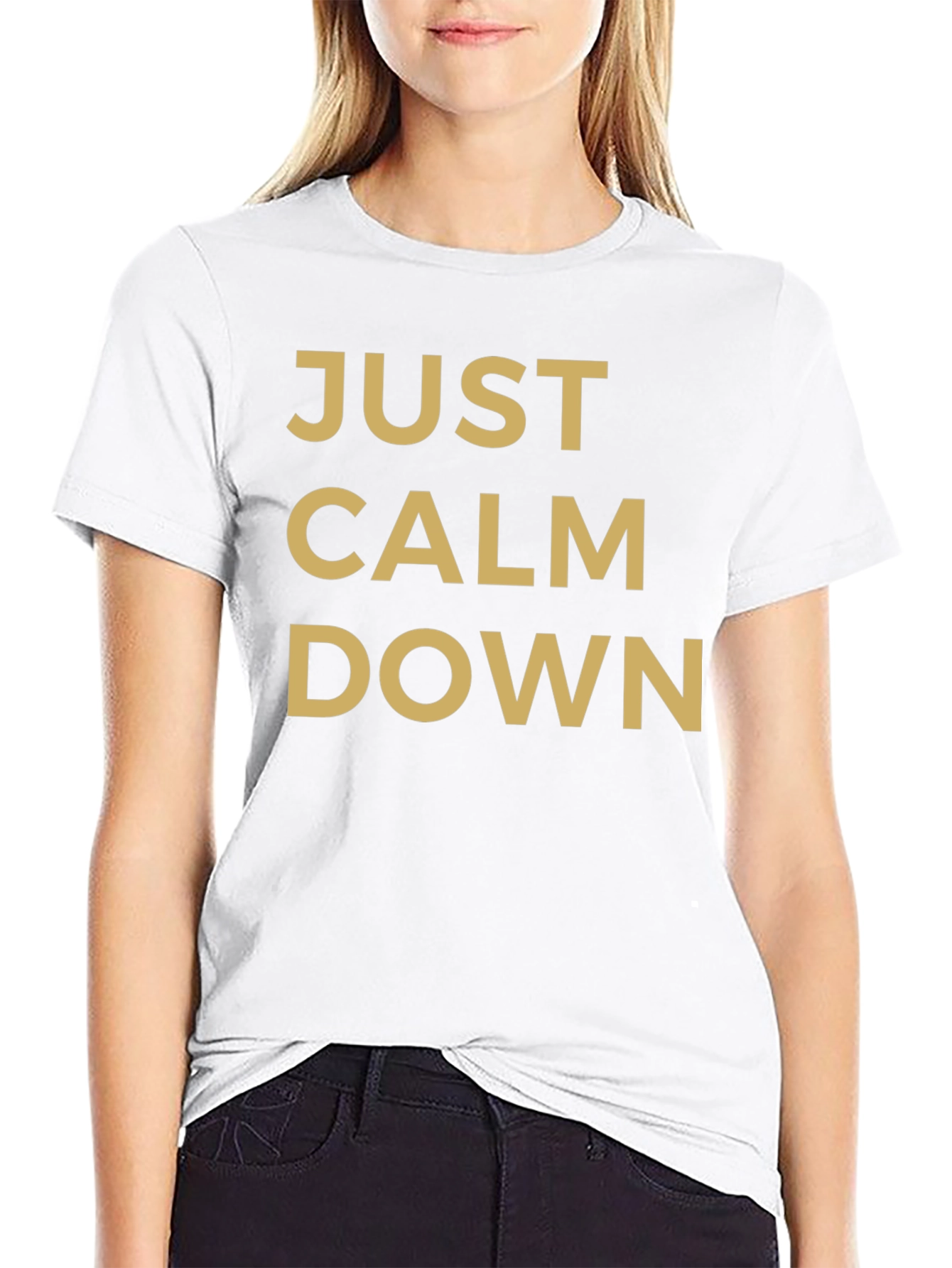 Black Just Calm Down Graphic Tee - Mens view 9
