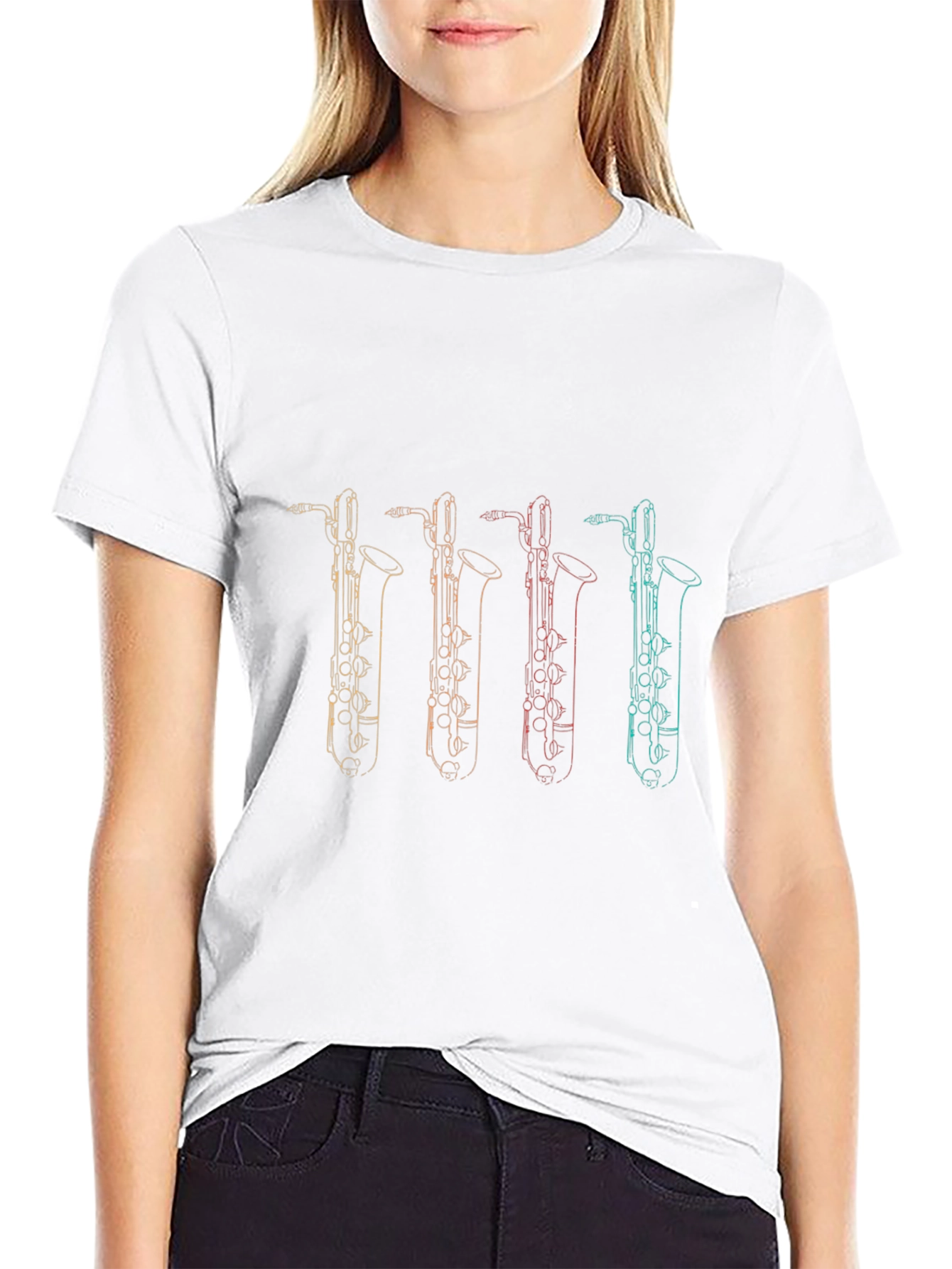 Black Saxophone Graphic Tee - Music Lover's Shirt view 9