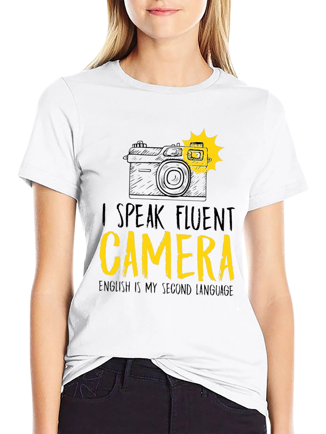 Black Fluent Camera T-Shirt - Photographer's Tee view 9