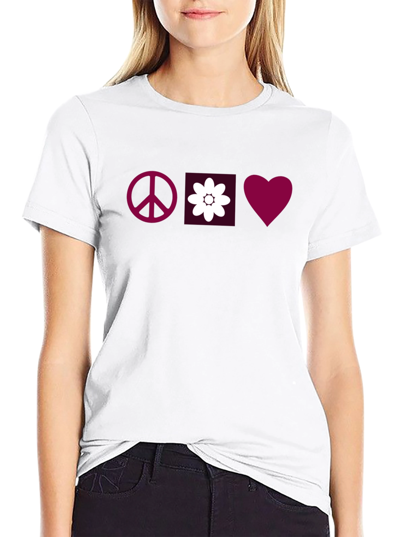 Black Peace, Love & Flowers Graphic Tee view 9