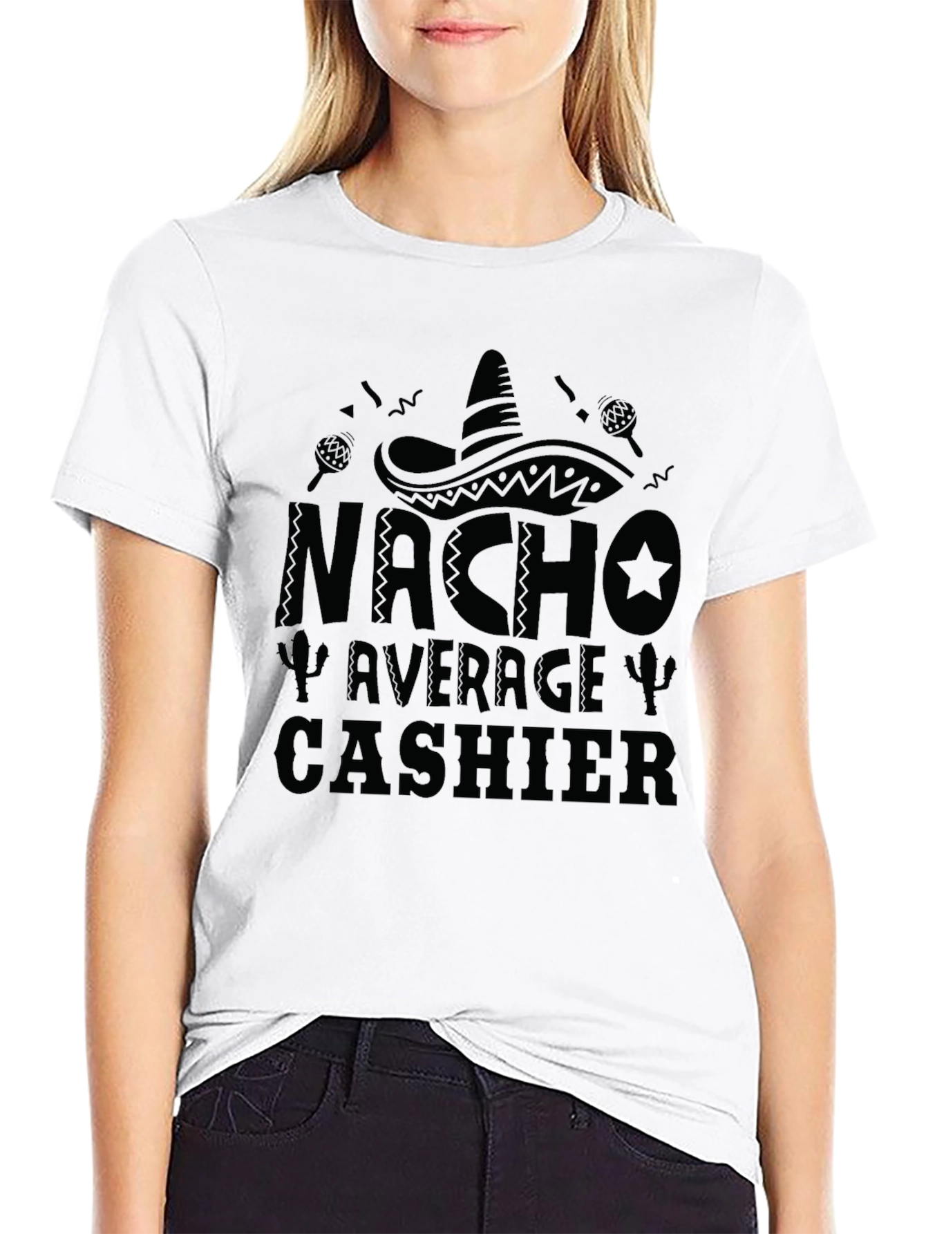 Black Nacho Average Cashier T-Shirt - Funny Cinco de Mayo Tee view 9