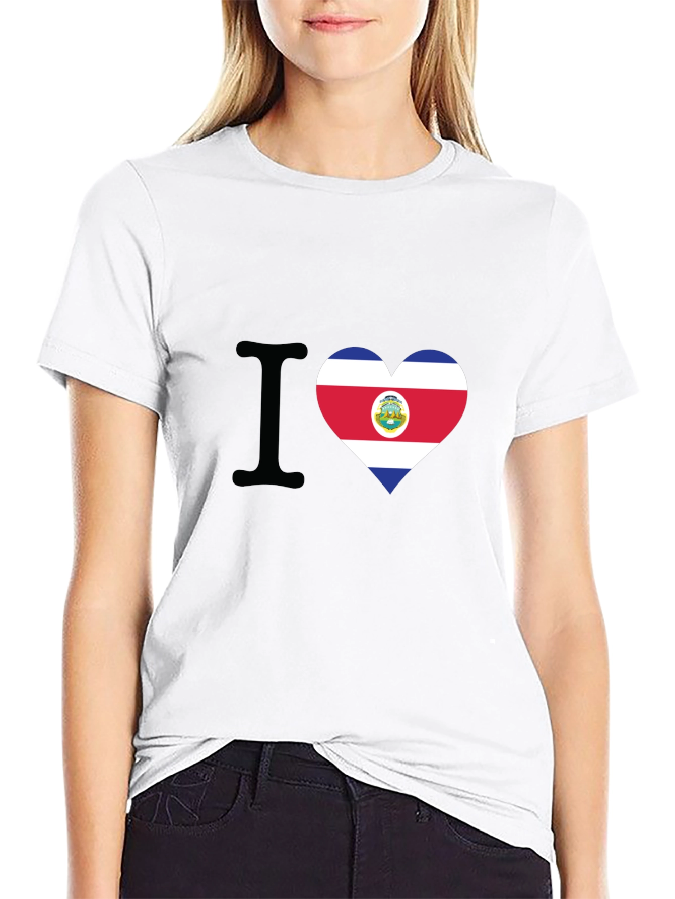 I Love Costa Rica Heart Flag T-Shirt - 9
