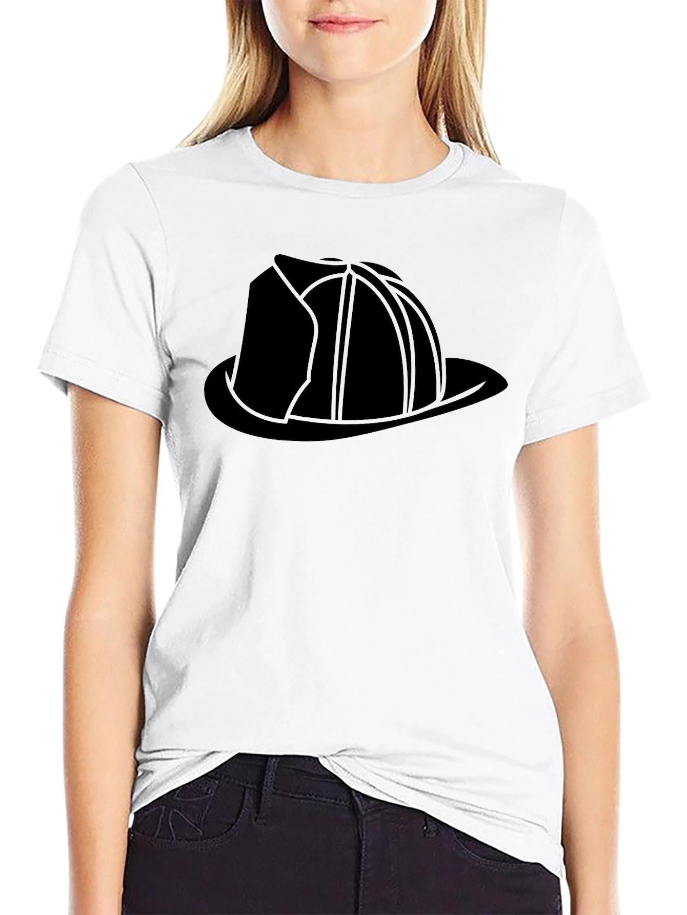 Black Firefighter Helmet Graphic Tee - Black view 9