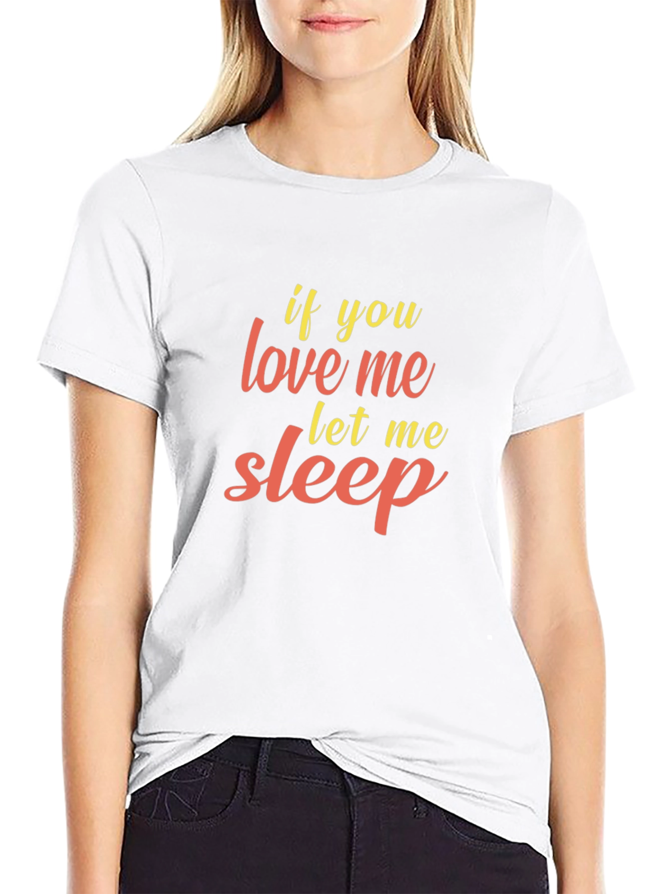 Black Funny Sleep T-Shirt - If You Love Me Let Me Sleep view 9