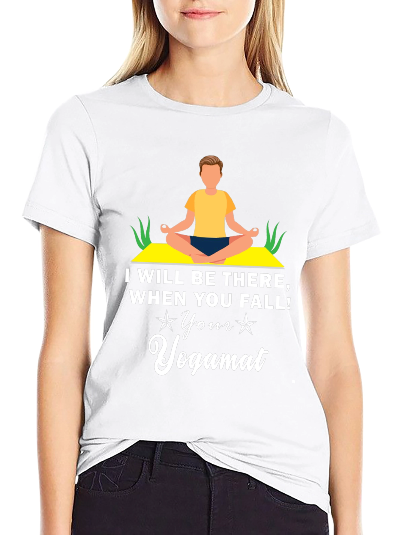 Black Yoga Mat T-Shirt - Funny Yogi Gift view 9