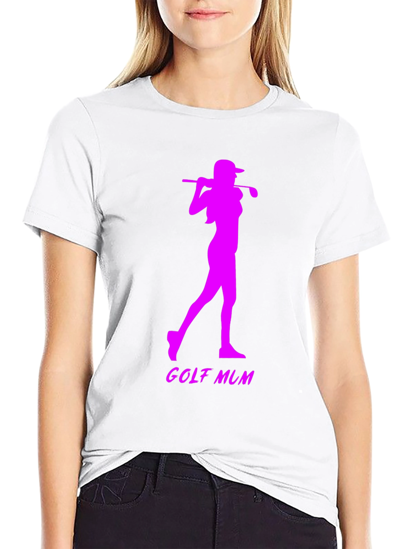 Black Golf Mum Black T-Shirt view 9