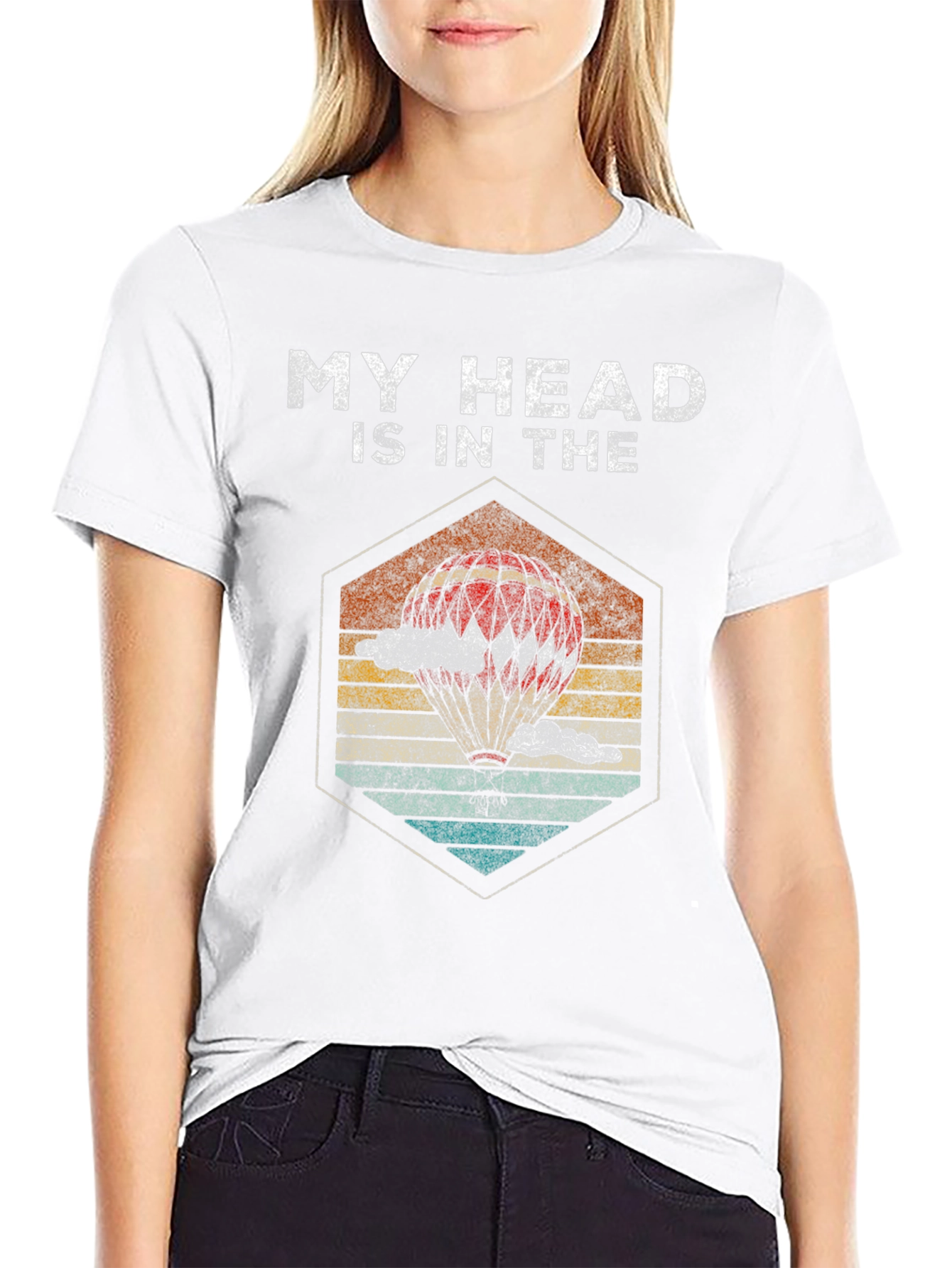 Black My Head Is In The Clouds T-Shirt Balloon Design view 9