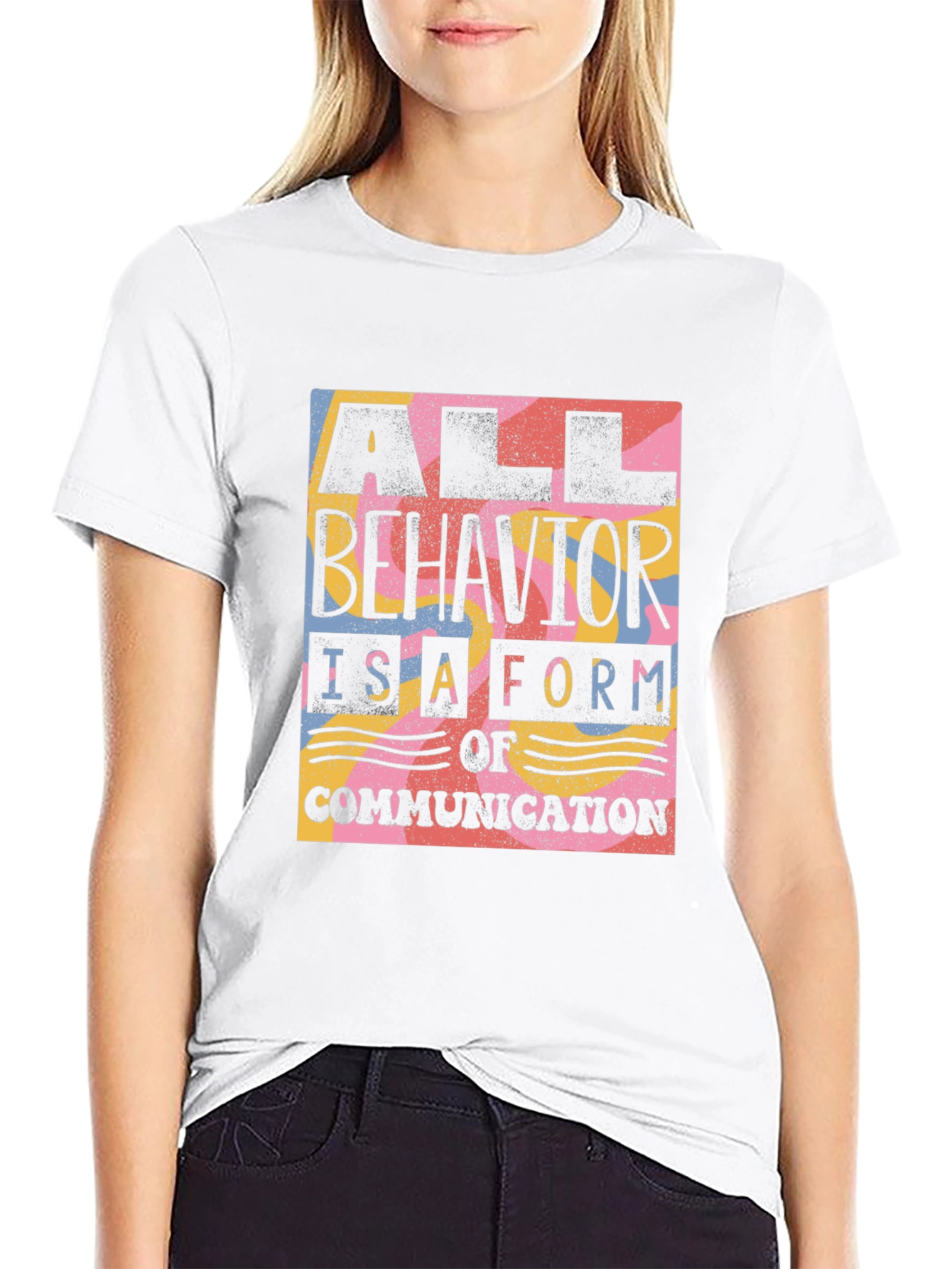 Black All Behavior is Communication Graphic Tee view 9