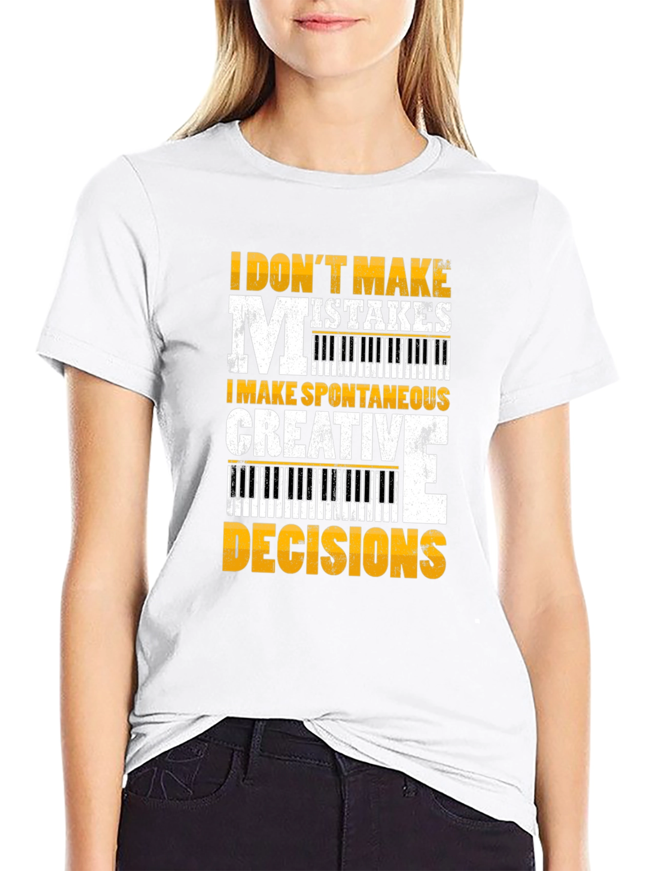 Black Funny Musician T-Shirt: I Don't Make Mistakes view 9