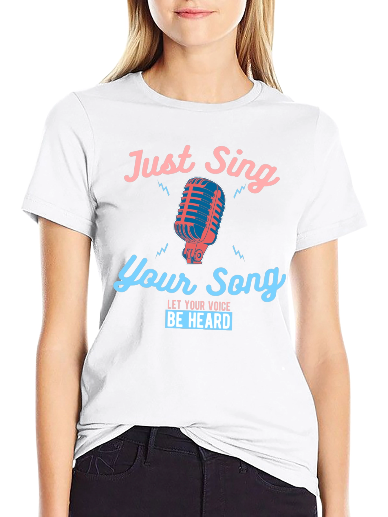 Black Just Sing Your Song Graphic Tee view 9